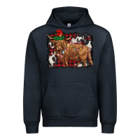 Navy christmas highland cow Urban Hoodie - BarkalooDesign
