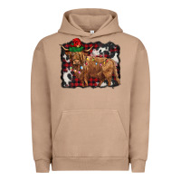 Pigment Burro christmas highland cow Urban Hoodie - BarkalooDesign