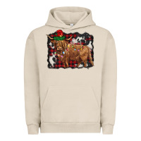 Pigment French Oak christmas highland cow Urban Hoodie - BarkalooDesign