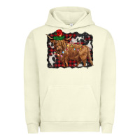 Pigment Pistachio christmas highland cow Urban Hoodie - BarkalooDesign