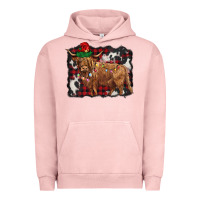 Pigment Salmon christmas highland cow Urban Hoodie - BarkalooDesign