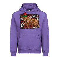 Tulip christmas highland cow Urban Hoodie - BarkalooDesign