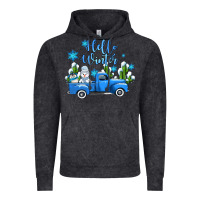 Vintage Black hello winter with sniwman and  truck Vintage Hoodie - AdoDesignShop