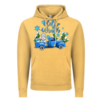 Vintage Mustard hello winter with sniwman and  truck Vintage Hoodie - AdoDesignShop