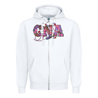 White valentines day cna Zipper Hoodie - RanaPortraitStore