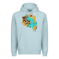 Blue Mist glitter leopard turquoise patch Premium Hoodie - AdoDesignShop