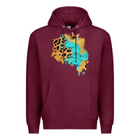 Burgundy glitter leopard turquoise patch Premium Hoodie - AdoDesignShop