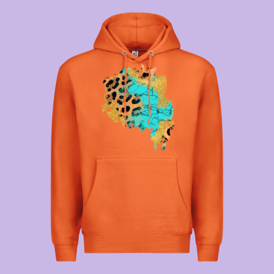 Glitter Leopard Turquoise Patch Premium Hoodie Designed By Adodesignshop