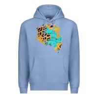 Colony Blue glitter leopard turquoise patch Premium Hoodie - AdoDesignShop