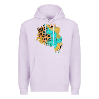 Lilac glitter leopard turquoise patch Premium Hoodie - AdoDesignShop