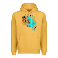 Mustard glitter leopard turquoise patch Premium Hoodie - AdoDesignShop