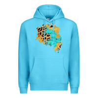 Ocean Blue glitter leopard turquoise patch Premium Hoodie - AdoDesignShop
