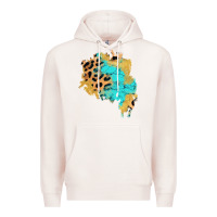 Pale Pink glitter leopard turquoise patch Premium Hoodie - AdoDesignShop