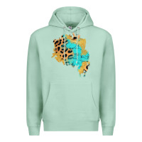 Seafoam glitter leopard turquoise patch Premium Hoodie - AdoDesignShop