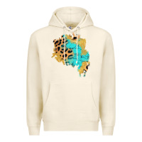 Tofu glitter leopard turquoise patch Premium Hoodie - AdoDesignShop