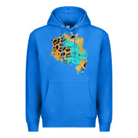 True Royal glitter leopard turquoise patch Premium Hoodie - AdoDesignShop
