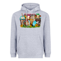 Heather Grey heifers coffee cups Heavyweight Hoodie - Zillion Design Studio