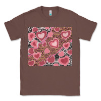 Chestnut valentines day hearts with leopard and cowhide Classic Tee - RanaPortraitStore