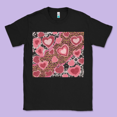 Valentines Day Hearts With Leopard And Cowhide Classic Tee Designed By Ranaportraitstore