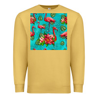 Antique Gold flamingo seamless pattern Premium Sweatshirt - HRA Design Shop