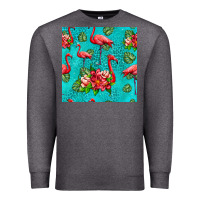 Charcoal Heather flamingo seamless pattern Premium Sweatshirt - HRA Design Shop