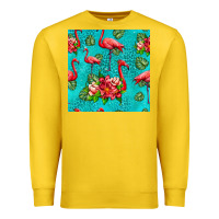 Lemon flamingo seamless pattern Premium Sweatshirt - HRA Design Shop
