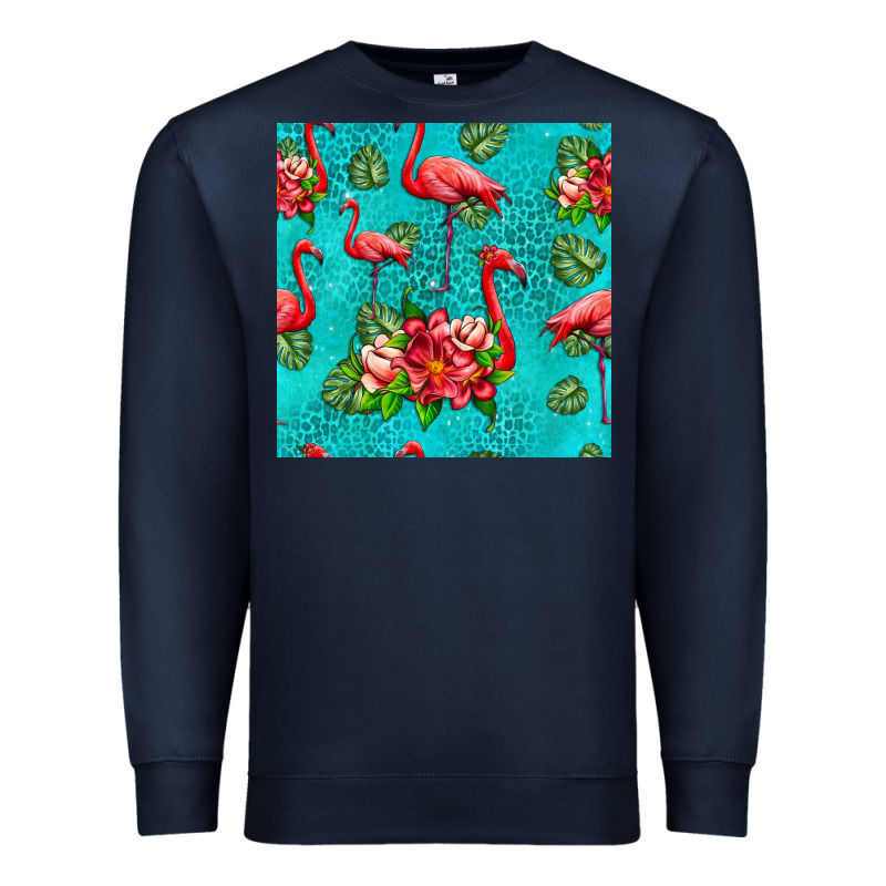 Flamingo Seamless Pattern Premium Sweatshirt by HRA Design Shop | Teevron
