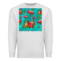 Oatmeal Heather flamingo seamless pattern Premium Sweatshirt - HRA Design Shop
