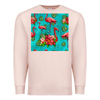 Pale Pink flamingo seamless pattern Premium Sweatshirt - HRA Design Shop
