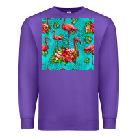 Purple flamingo seamless pattern Premium Sweatshirt - HRA Design Shop