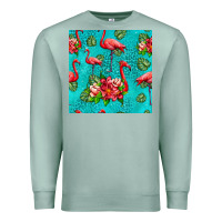 Seafoam flamingo seamless pattern Premium Sweatshirt - HRA Design Shop
