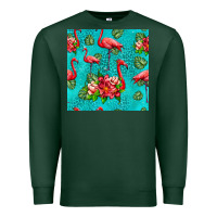 Sports Green flamingo seamless pattern Premium Sweatshirt - HRA Design Shop
