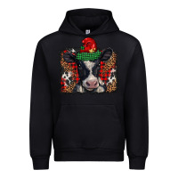 Black christmas black and white baby cow Urban Hoodie - BarkalooDesign