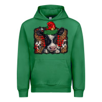 Emerald christmas black and white baby cow Urban Hoodie - BarkalooDesign