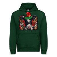 Forest Green christmas black and white baby cow Urban Hoodie - BarkalooDesign
