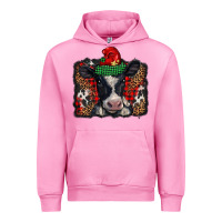 Fuchsia Pink christmas black and white baby cow Urban Hoodie - BarkalooDesign