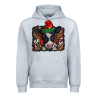 Heather Grey christmas black and white baby cow Urban Hoodie - BarkalooDesign