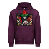 Mauve Wine christmas black and white baby cow Urban Hoodie - BarkalooDesign