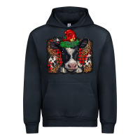 Navy christmas black and white baby cow Urban Hoodie - BarkalooDesign