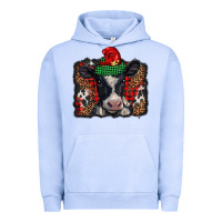 Christmas Black And White Baby Cow Urban Hoodie | Teevron