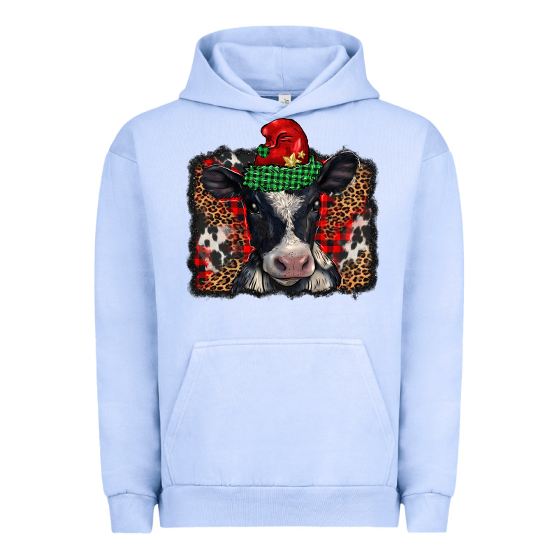 Christmas Black And White Baby Cow Urban Hoodie by BarkalooDesign | Teevron