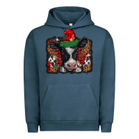 Pigment Midnight Navy christmas black and white baby cow Urban Hoodie - BarkalooDesign