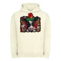 Pigment Pistachio christmas black and white baby cow Urban Hoodie - BarkalooDesign