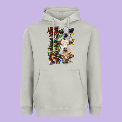 Hohoho Cows Heavyweight Hoodie Designed By Ranaportraitstore