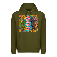 Army Green western mama with baby bear Premium Hoodie - Artiststas