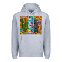Heather Grey western mama with baby bear Premium Hoodie - Artiststas