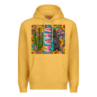 Mustard western mama with baby bear Premium Hoodie - Artiststas