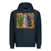 Navy western mama with baby bear Premium Hoodie - Artiststas