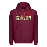 Burgundy tis the season with christmas cake Premium Hoodie - AdoDesignShop