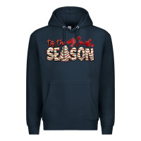 Navy tis the season with christmas cake Premium Hoodie - AdoDesignShop